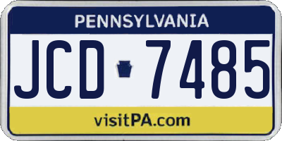 PA license plate JCD7485