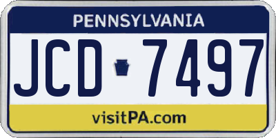 PA license plate JCD7497
