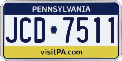 PA license plate JCD7511