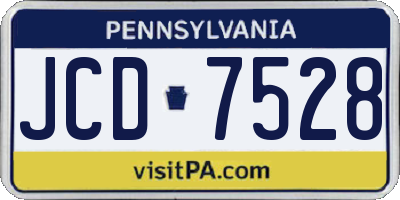 PA license plate JCD7528