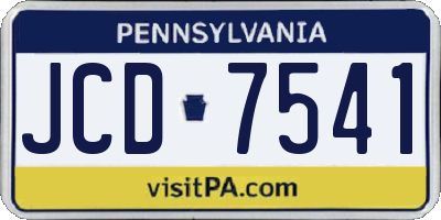 PA license plate JCD7541