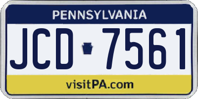 PA license plate JCD7561