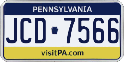 PA license plate JCD7566