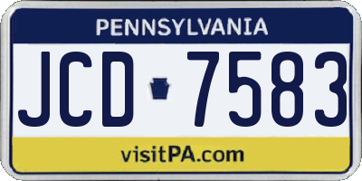 PA license plate JCD7583
