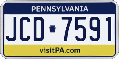 PA license plate JCD7591