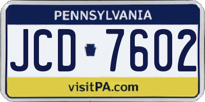 PA license plate JCD7602
