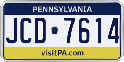 PA license plate JCD7614