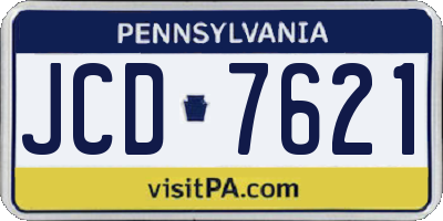 PA license plate JCD7621