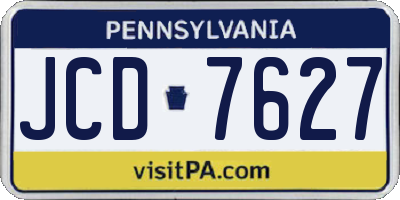 PA license plate JCD7627