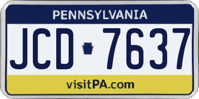 PA license plate JCD7637