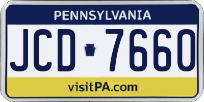 PA license plate JCD7660