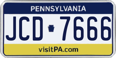 PA license plate JCD7666
