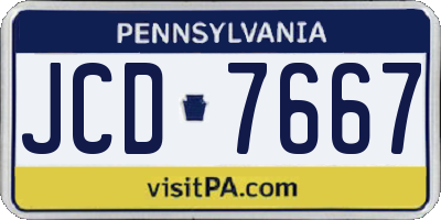 PA license plate JCD7667