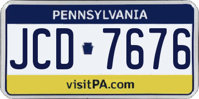 PA license plate JCD7676