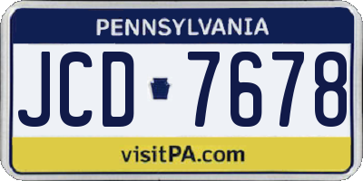 PA license plate JCD7678