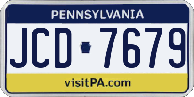 PA license plate JCD7679