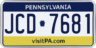 PA license plate JCD7681