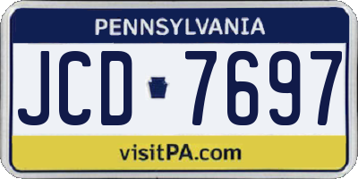 PA license plate JCD7697