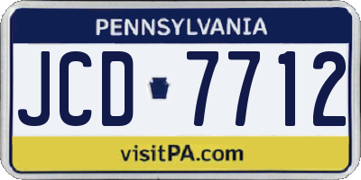 PA license plate JCD7712
