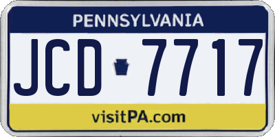PA license plate JCD7717