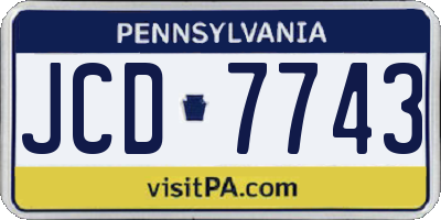PA license plate JCD7743
