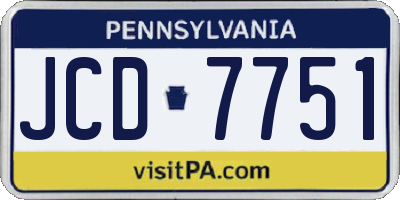 PA license plate JCD7751