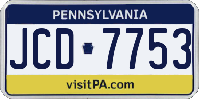 PA license plate JCD7753