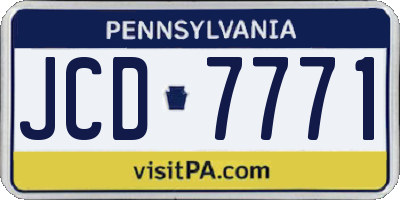 PA license plate JCD7771