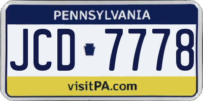 PA license plate JCD7778