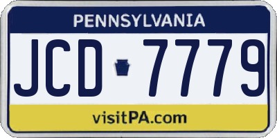PA license plate JCD7779