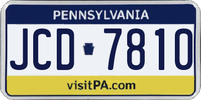 PA license plate JCD7810