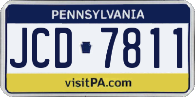 PA license plate JCD7811