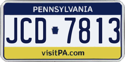 PA license plate JCD7813