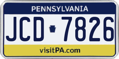PA license plate JCD7826