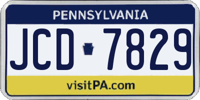 PA license plate JCD7829