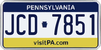 PA license plate JCD7851