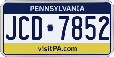 PA license plate JCD7852