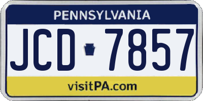 PA license plate JCD7857