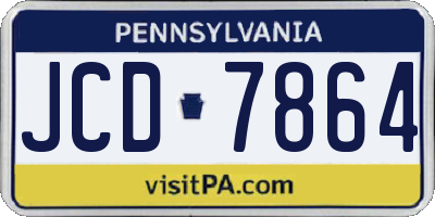 PA license plate JCD7864