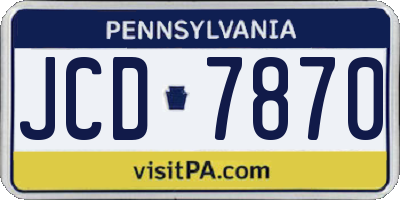 PA license plate JCD7870