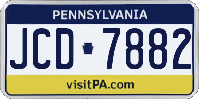 PA license plate JCD7882