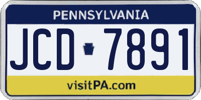 PA license plate JCD7891