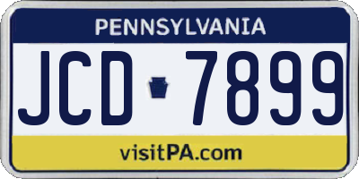 PA license plate JCD7899