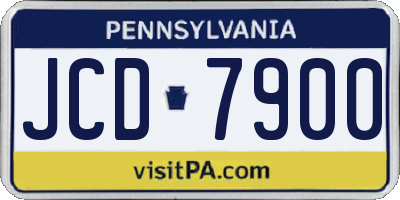 PA license plate JCD7900