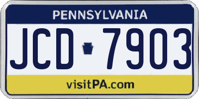 PA license plate JCD7903