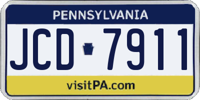 PA license plate JCD7911