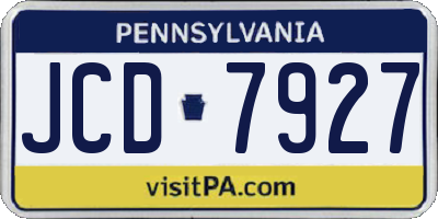 PA license plate JCD7927