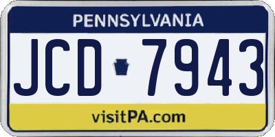 PA license plate JCD7943