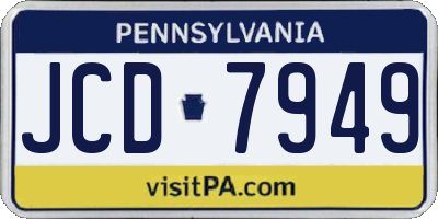 PA license plate JCD7949