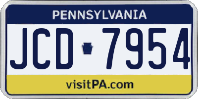 PA license plate JCD7954
